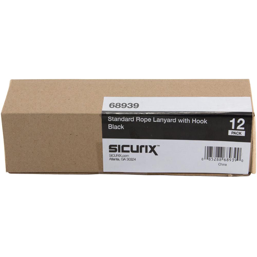SICURIX Standard Rope Lanyard - 12 / Pack - 36" Length - Black - Nylon. Picture 4