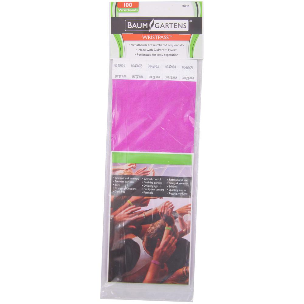 SICURIX Standard Dupont Tyvek Security Wristband - 100 / Pack - 0.8" Height x 10" Width Length - Purple - Tyvek. Picture 5
