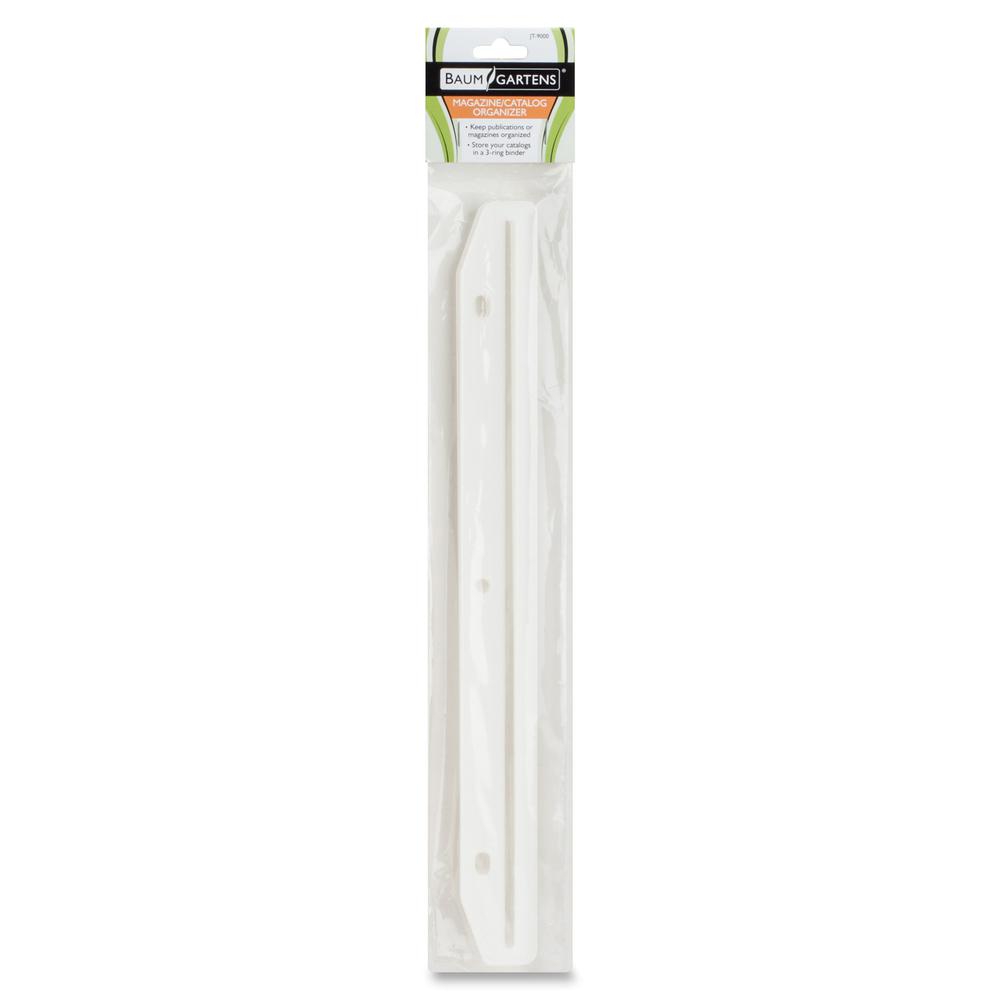 Baumgartens Magazine/Catalog Organizer Strips - 11.6" Length - 3 x Holes - Ring Binder - Clear - 12 / Pack. Picture 6