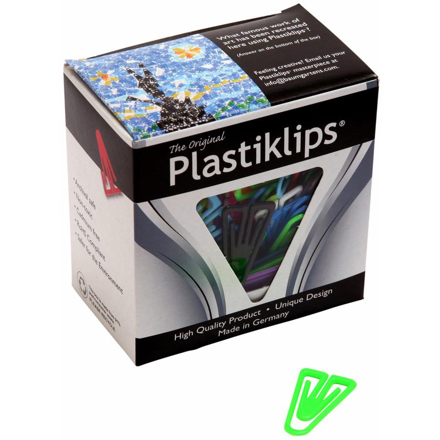 Baumgartens Assorted Colors Plastiklips - Large - 200 / Box - Assorted - Plastic. Picture 2
