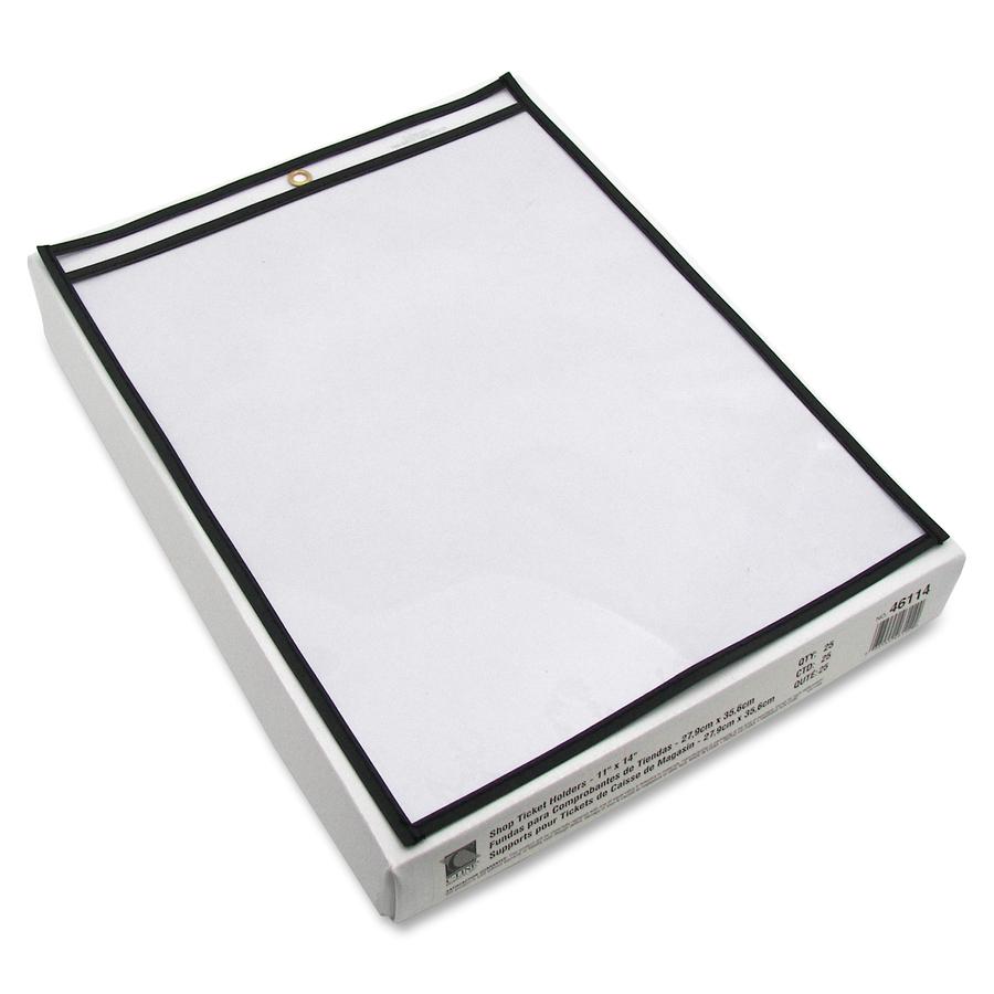 C-Line Shop Ticket Holders, Stitched - Both Sides Clear, 11 x 14, 25/BX, 46114. Picture 2