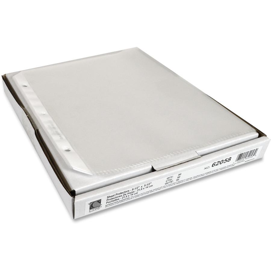 C-Line Heavyweight Poly Sheet Protectors - Mini Size, Clear, Top Loading, 8-1/2 x 5-1/2, 50/BX, 62058. Picture 4