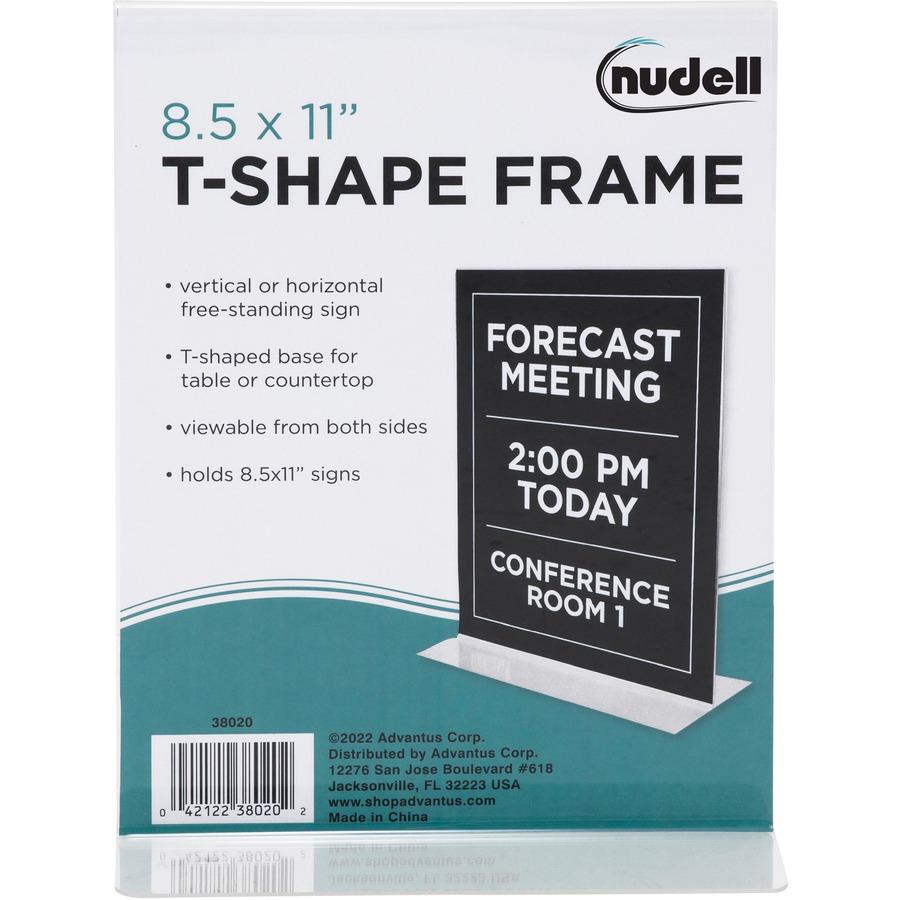 Golite nu-dell Sign Holder - Holds 8.50" x 11" Insert - Vertical - 1 Each - Plastic - Clear. Picture 3
