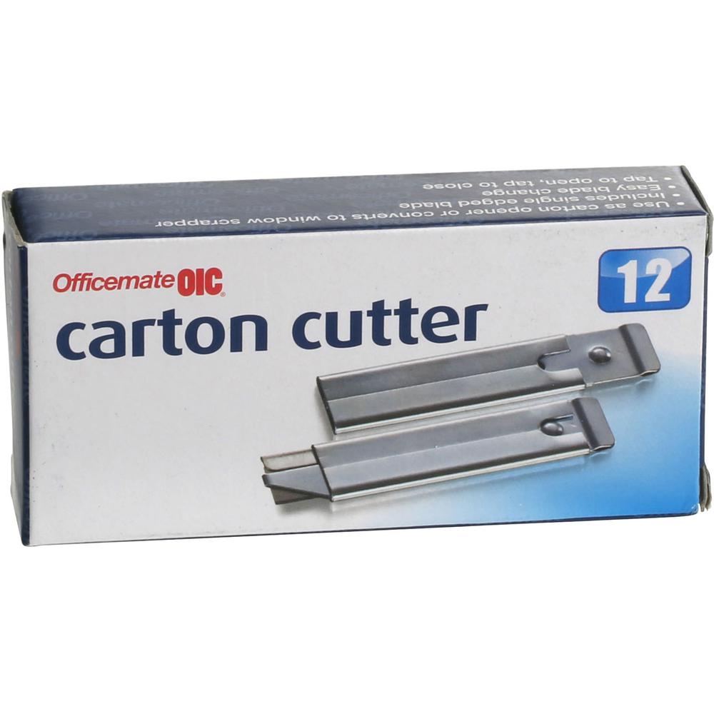 Officemate Single-Sided Razor Blade Carton Cutter - Steel - 4 Officemate Single-Sided Razor Blade Carton Cutter - Steel - 4