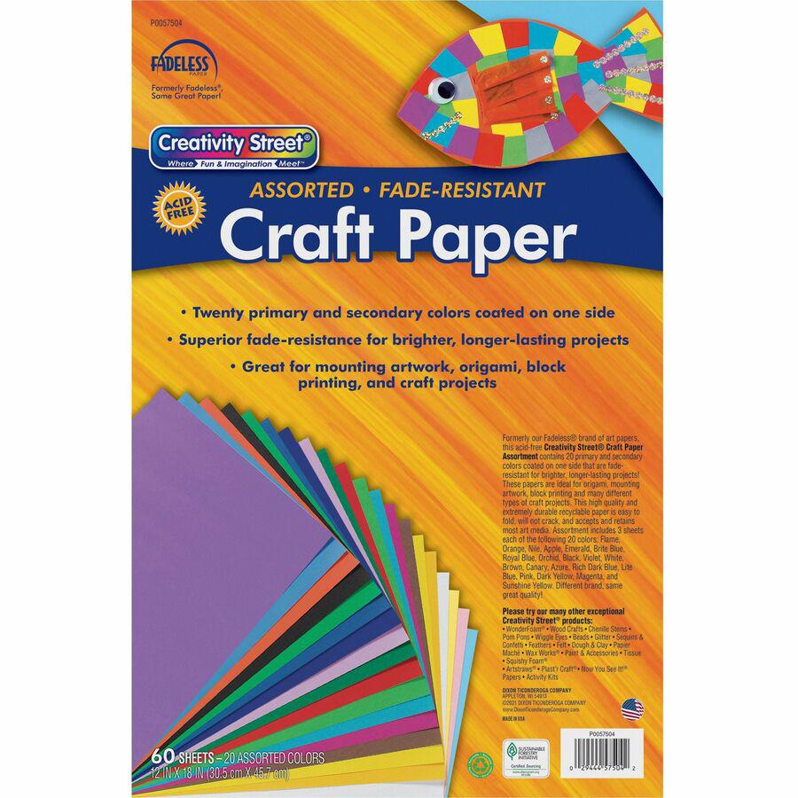 Creativity Street Art Paper Sheets - Craft, Art - 2"Height x 12"Width x 18"Length - 60 / Pack - Assorted. Picture 9
