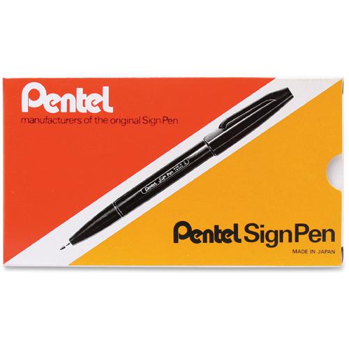 Pentel Fiber-tipped Sign Pens - Green Ink - Water Based - Fiber Tip - 1 Dozen. Picture 2