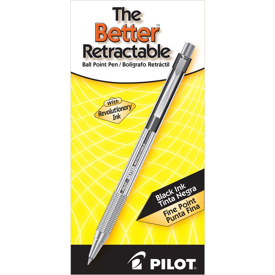 Pilot Better Retractable Ballpoint Pens - Refillable - Retractable - Black Ink - Translucent Barrel - 1 Dozen. Picture 4