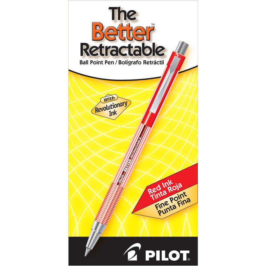 Pilot Better Retractable Ballpoint Pens - Refillable - Retractable - Red Ink - Translucent Barrel - 1 Dozen. Picture 3