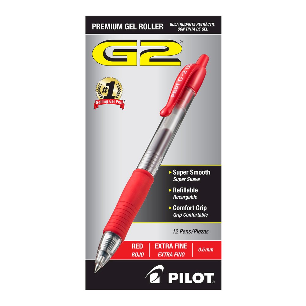 G2 Premium Gel Ink Retractable Pens - Refillable - Retractable - Red Ink - Gel-based - 1 Dozen. Picture 2