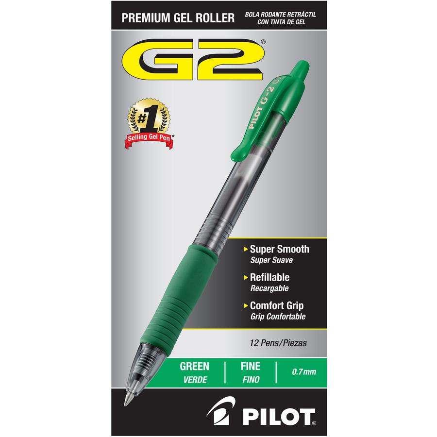G2 Premium Gel Ink Retractable Pens - Refillable - Retractable - Green Ink - Gel-based - Clear Barrel - 1 Dozen. Picture 2