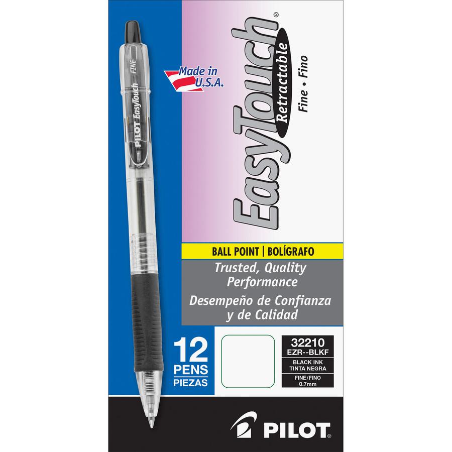 Pilot Retractable Ballpoint Pens - Refillable - Retractable - Black Ink - Clear Barrel - 1 Dozen. Picture 4