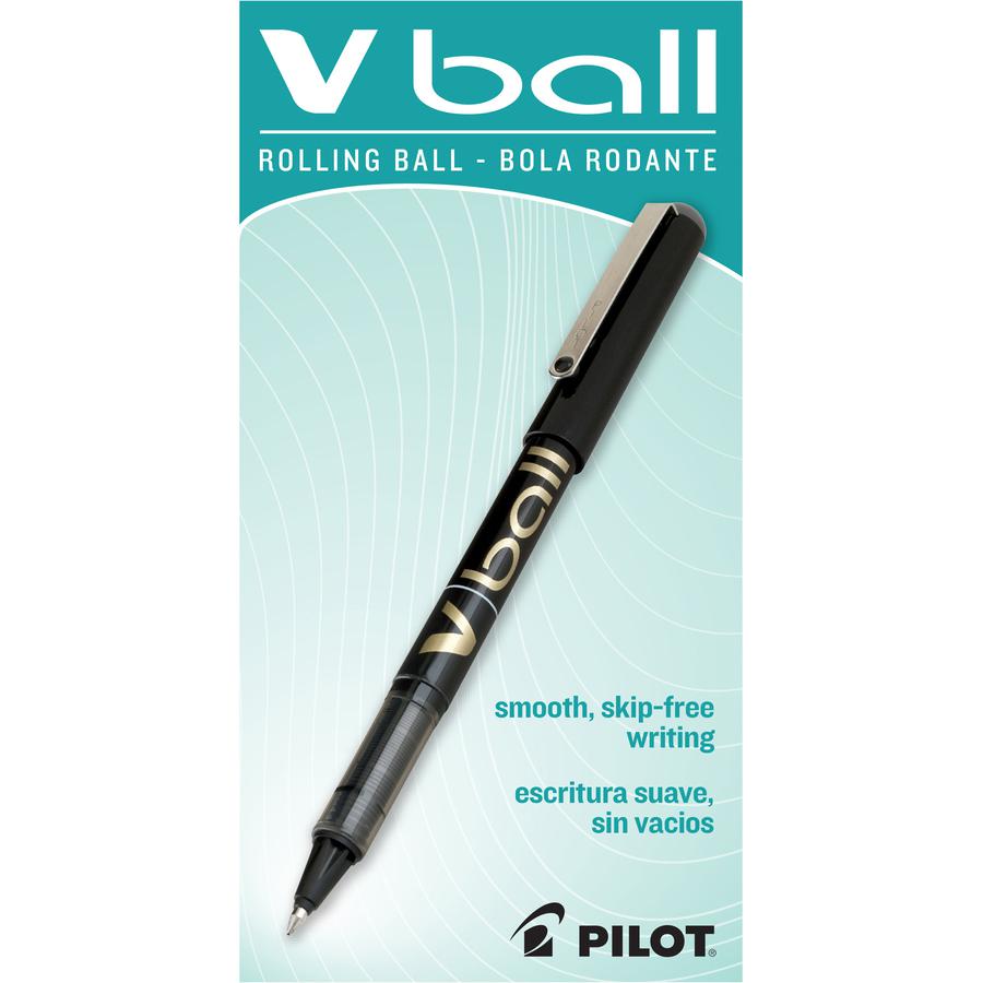 Pilot Vball Liquid Ink Pens - Black Ink - Black Barrel - 1 Dozen. Picture 3