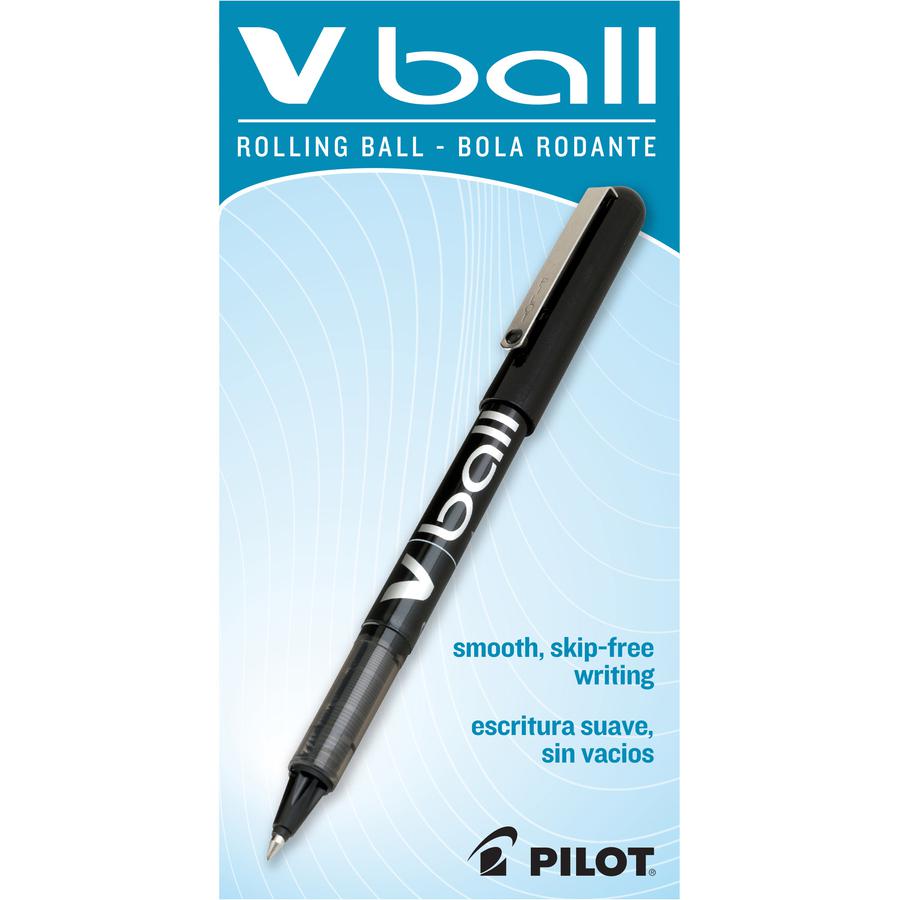 Pilot Vball Liquid Ink Pens - Black Ink - Black Barrel - 1 Dozen. Picture 3