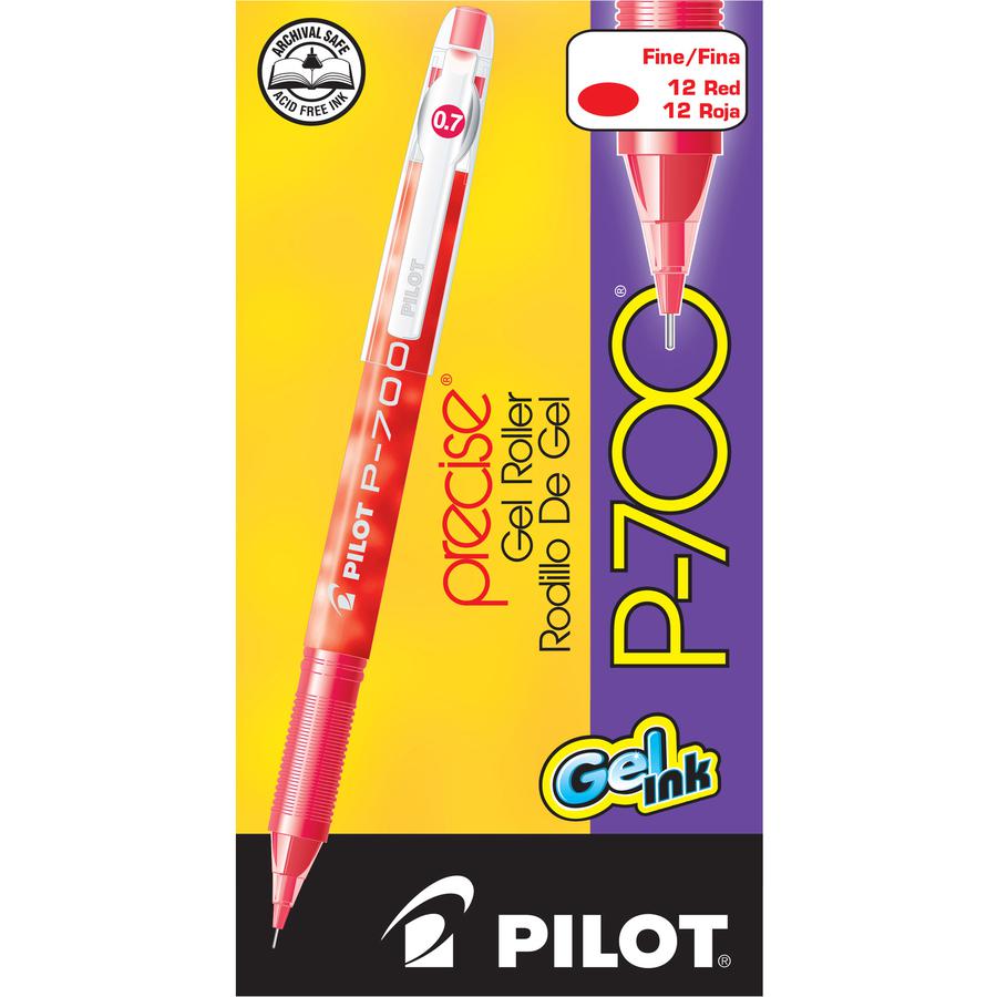 Pilot Precise P-700 Precision Point Fine Capped Gel Rolling Ball Pens - Red Ink - Gel-based - Red Barrel - 1 Dozen. Picture 3