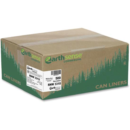 Berry Reclaim Heavy-Duty Recycled Can Liners - Small Size - 16 gal Capacity - 33" Length x 24" Width x 0.75 mil (19 Micron) Thickness - Black - Resin - Recycled - 500 / Carton. Picture 2
