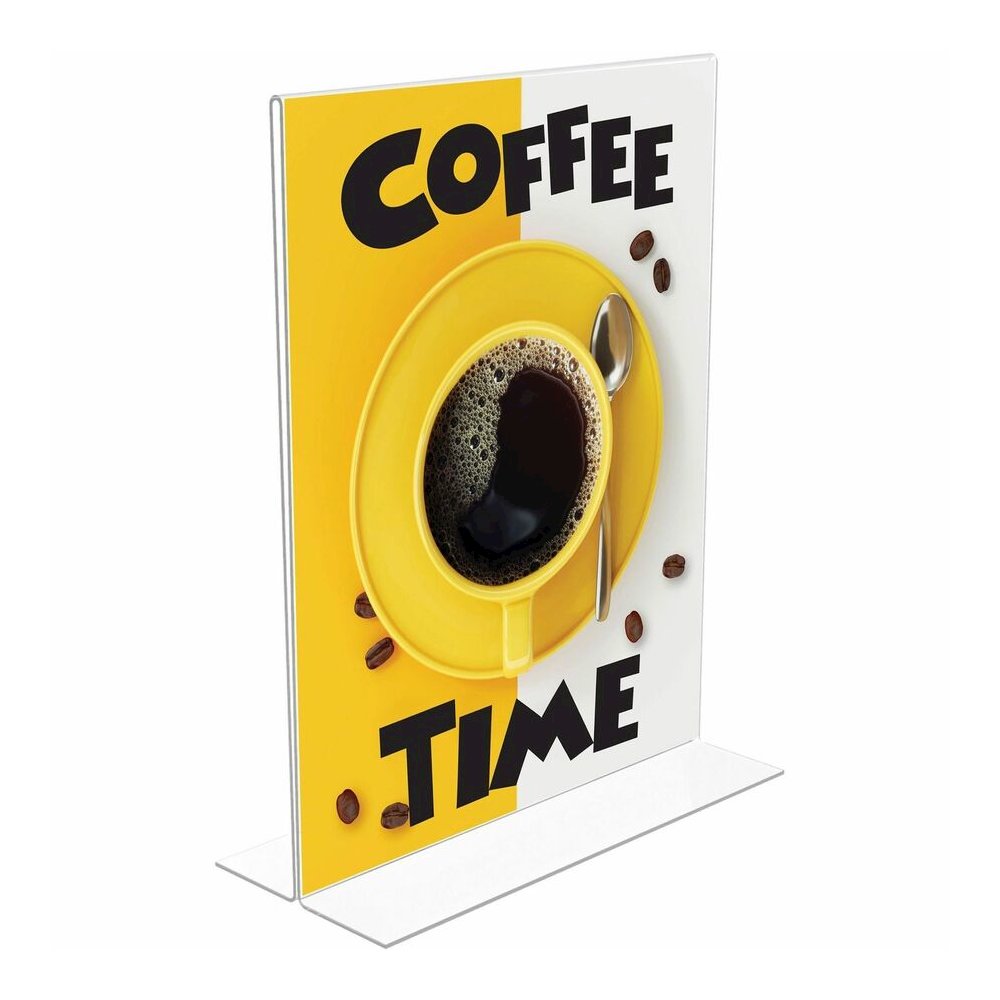 Deflecto Classic Image Double-Sided Sign Holder - 8.5" Width x 11" Height - Rectangular Shape - Self-standing, Bottom Loading - Indoor, Outdoor - Plastic - Clear - 1 Each. Picture 5