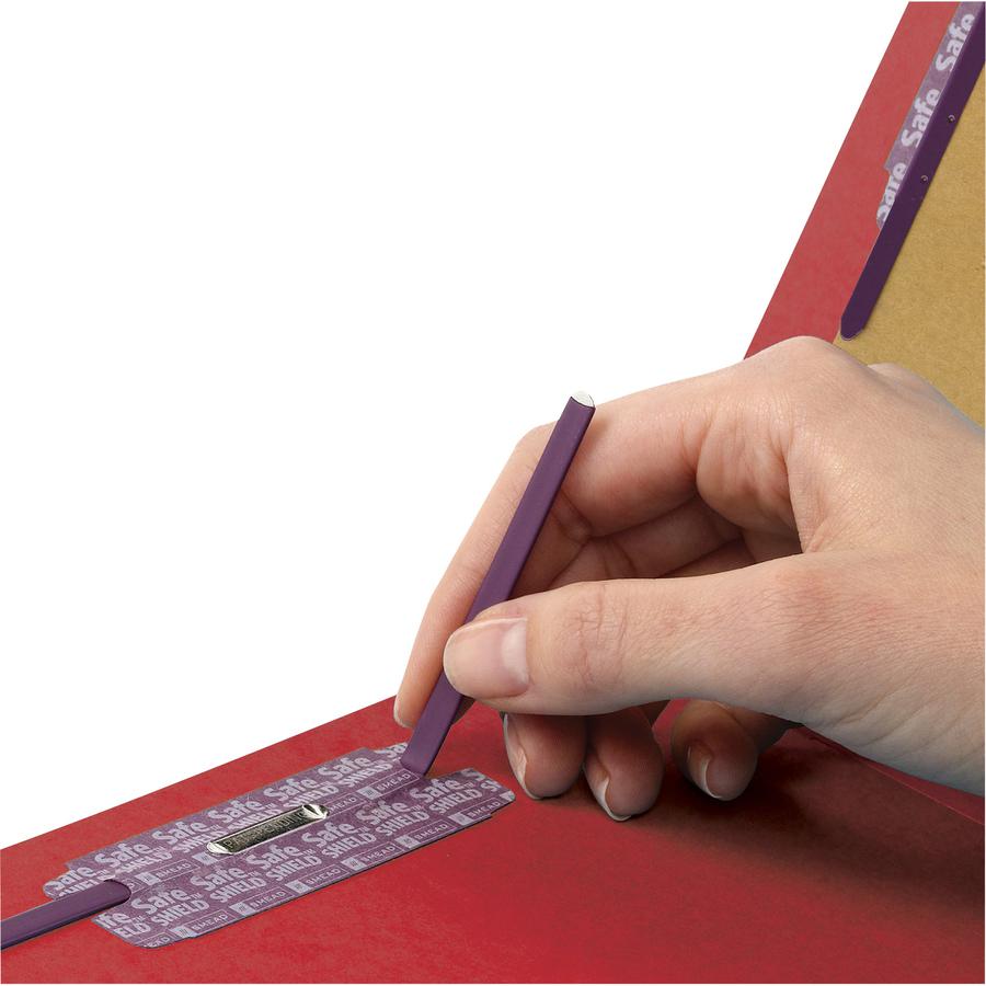 Smead SafeSHIELD 2/5 Tab Cut Letter Recycled Classification Folder - 8 1/2" x 11" - 2" Expansion - 2 x 2S Fastener - 2" for Folder - Top Tab Location - Right of Center Tab Position - 1 Divider - 25 pt. Picture 5