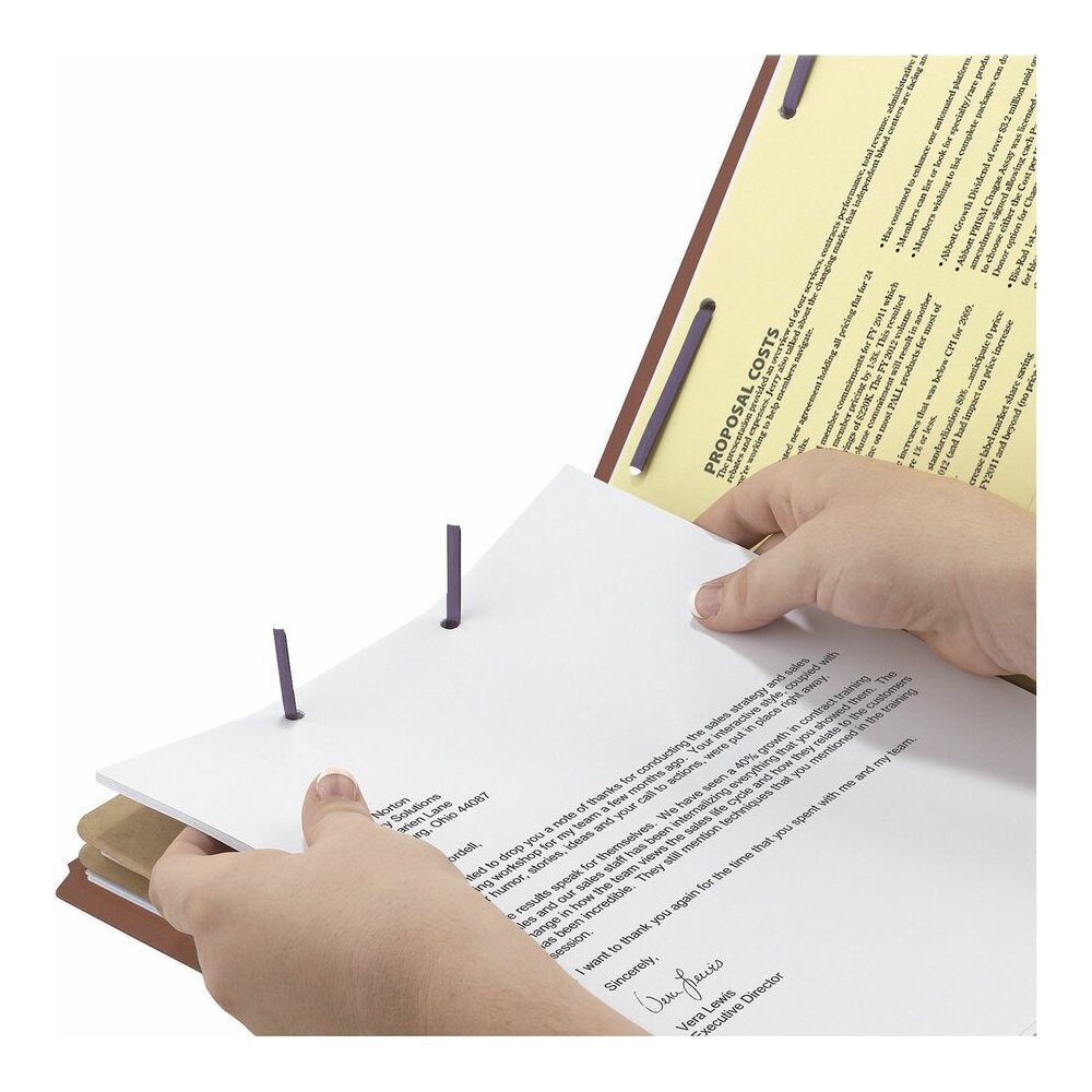 Smead SafeSHIELD 2/5 Tab Cut Letter Recycled Classification Folder - 8 1/2" x 11" - 2" Expansion - 2 x 2S Fastener - 2" for Folder - 2 Pocket - Top Tab Location - Right of Center Tab Position - 2 Divi. Picture 7