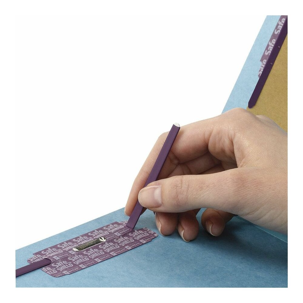 Smead SafeSHIELD 2/5 Tab Cut Legal Recycled Classification Folder - 8 1/2" x 14" - 3" Expansion - 2 x 2S Fastener - 2" for Folder - Top Tab Location - Right of Center Tab Position - 3 Divider - 25 pt.. Picture 7