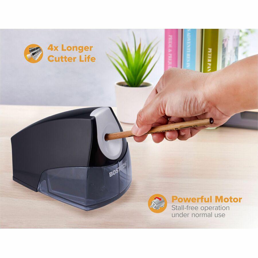 Bostitch Personal Electric Pencil Sharpener - Desktop - 1 Hole(s) - Helical - 4" Height x 3.5" Width x 5" Depth - Black, Silver - 1 Each. Picture 7