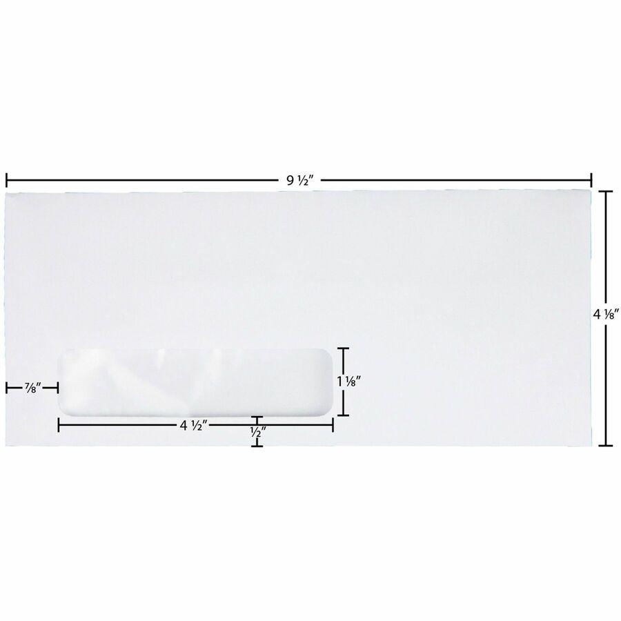 Quality Park No. 10 Single Window Envelope with a Self-Seal Closure - Single Window - #10 - 4 1/8" Width x 9 1/2" Length - 24 lb - Self-sealing - Wove - 500 / Box - White. Picture 5