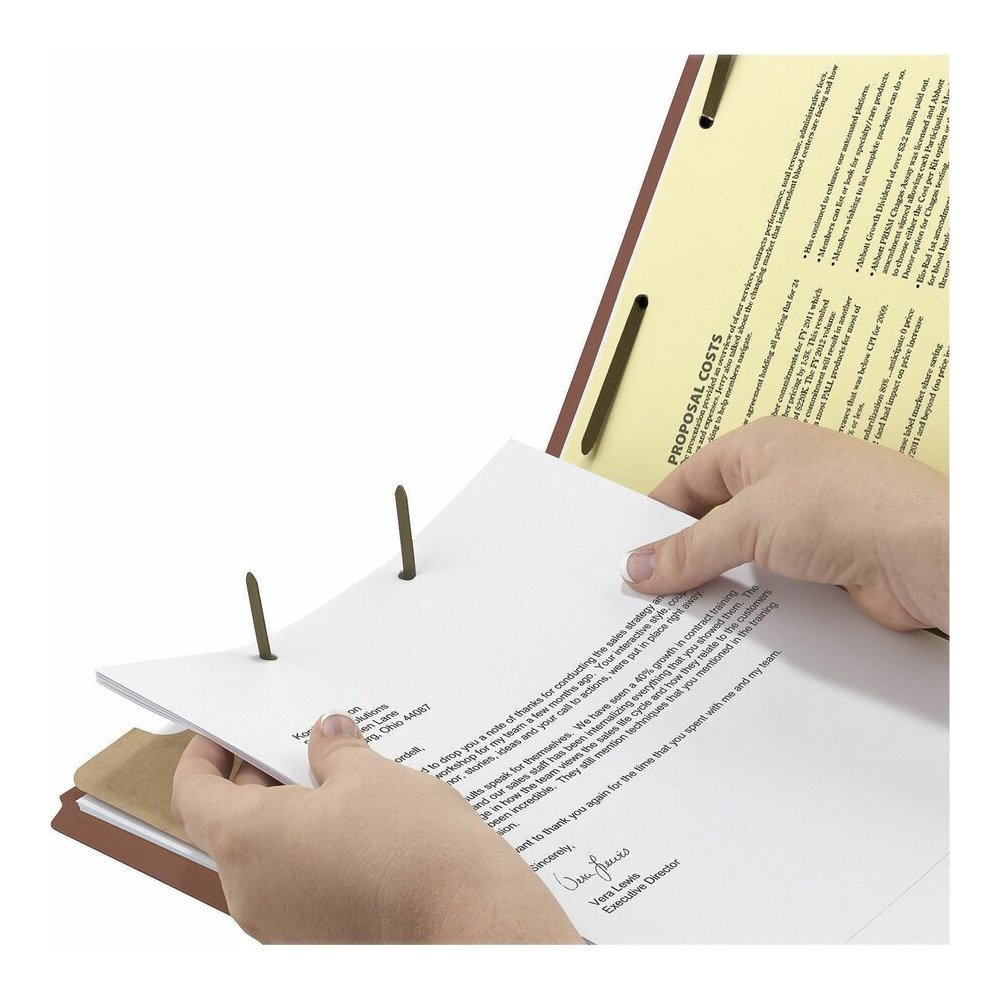 Smead 13723 2/5 Tab Cut Letter Recycled Classification Folder - 8 1/2" x 11" - 2" Expansion - 4 x 2K Fastener - 2" for Folder, 1" for Divider - Top Tab Location - Right of Center Tab Position - 1 Divi. Picture 3