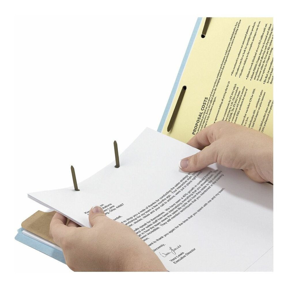 Smead 2/5 Tab Cut Letter Recycled Classification Folder - 8 1/2" x 11" - 2" Expansion - 4 x 2K Fastener - 1" Fastener Capacity, 2" Fastener Capacity - Top Tab Location - Right of Center Tab Position -. Picture 2