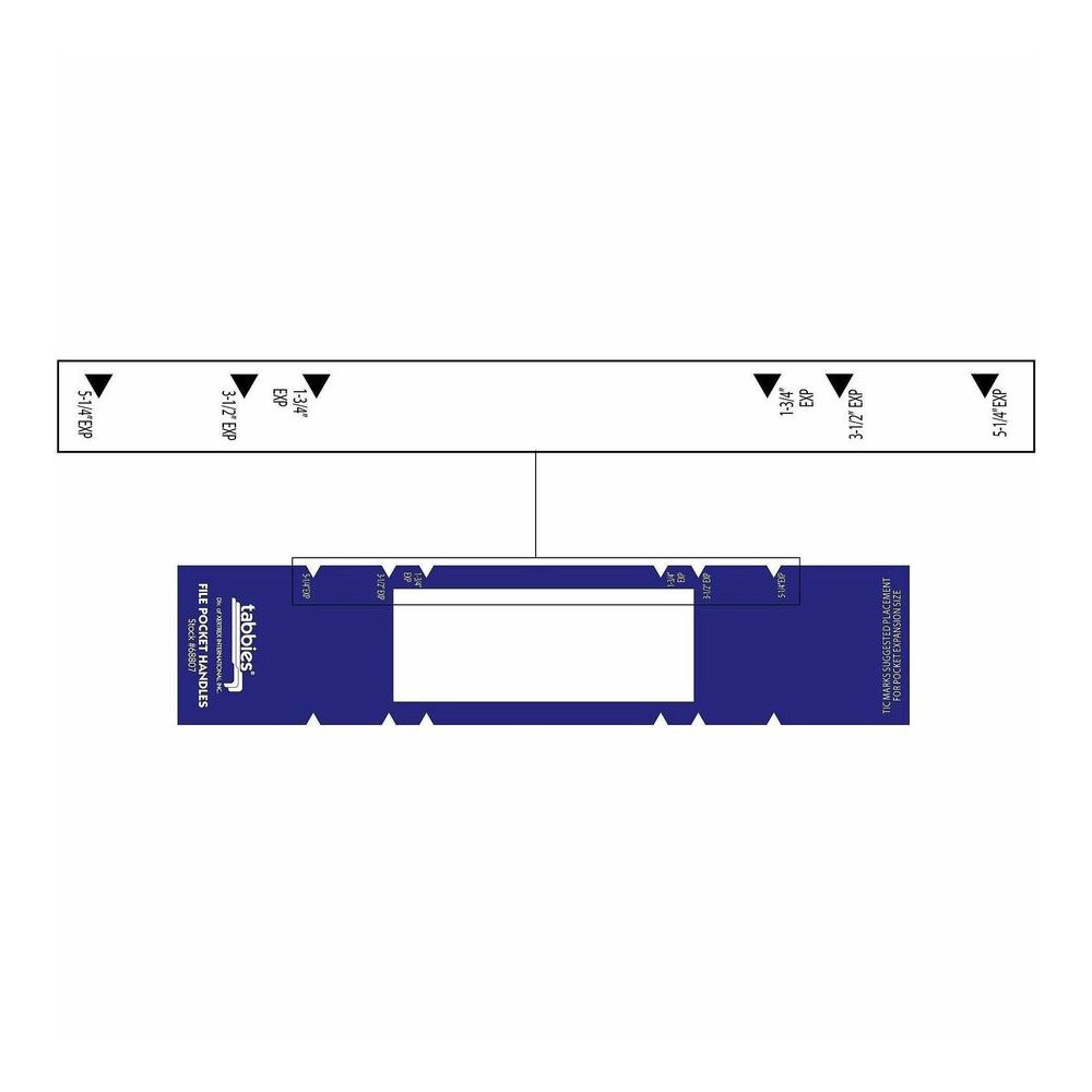 Tabbies File Pocket Handles - 2" Width x 9 5/8" Length - Dark Blue - Tyvek - 5 / Box. Picture 5