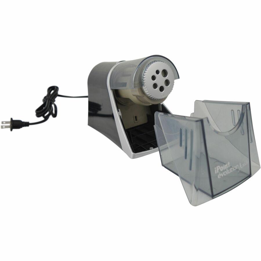 Westcott iPoint Evolution Axis Pencil Sharpener - Desktop - Helical - 5" Height x 7.8" Width x 5.4" Depth - Silver - 1 Each. Picture 14