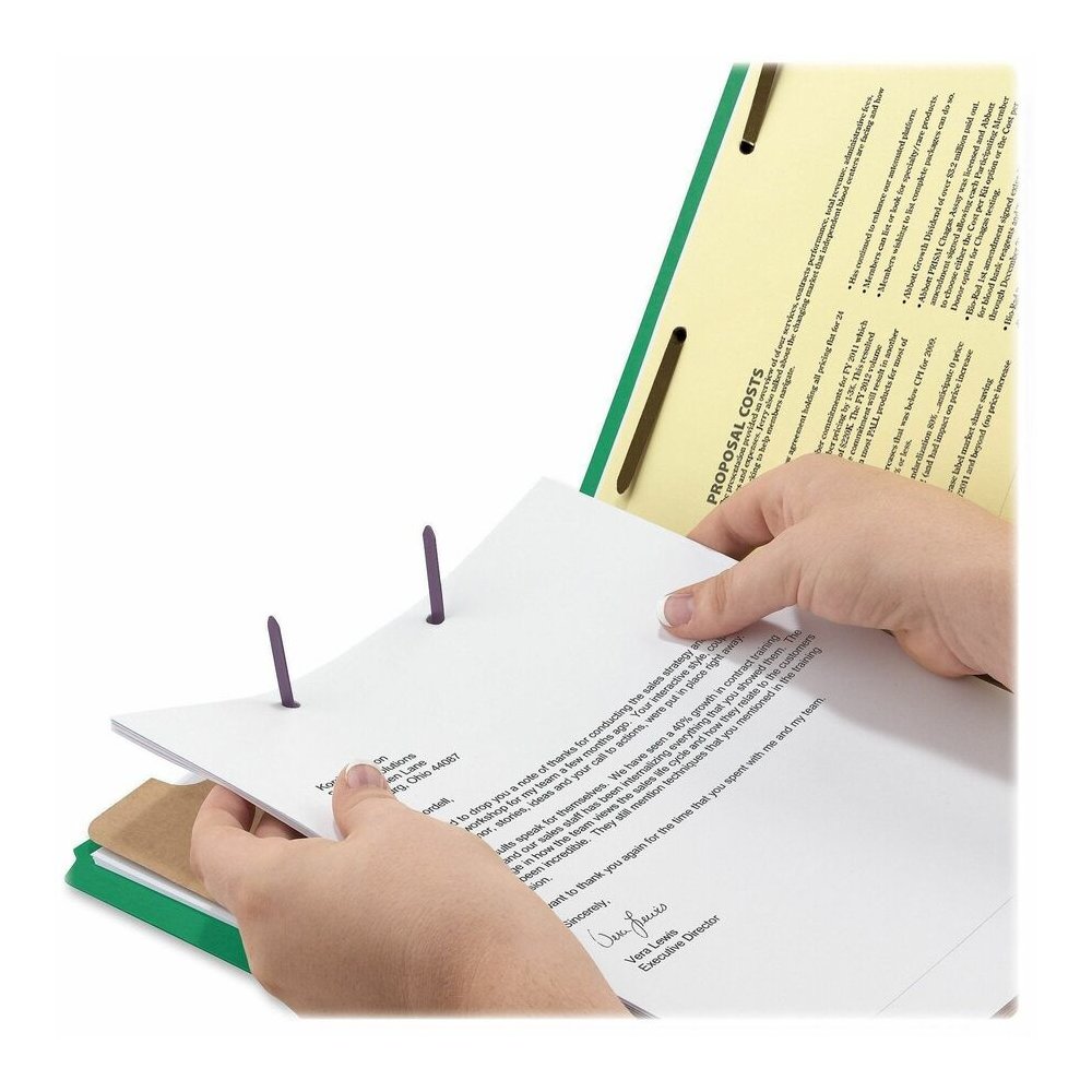 Smead 2/5 Tab Cut Letter Recycled Classification Folder - 8 1/2" x 11" - 2" Expansion - 2 x 2K Fastener - 2" Fastener Capacity - Top Tab Location - Right of Center Tab Position - 2 Divider - 25 pt. - . Picture 5