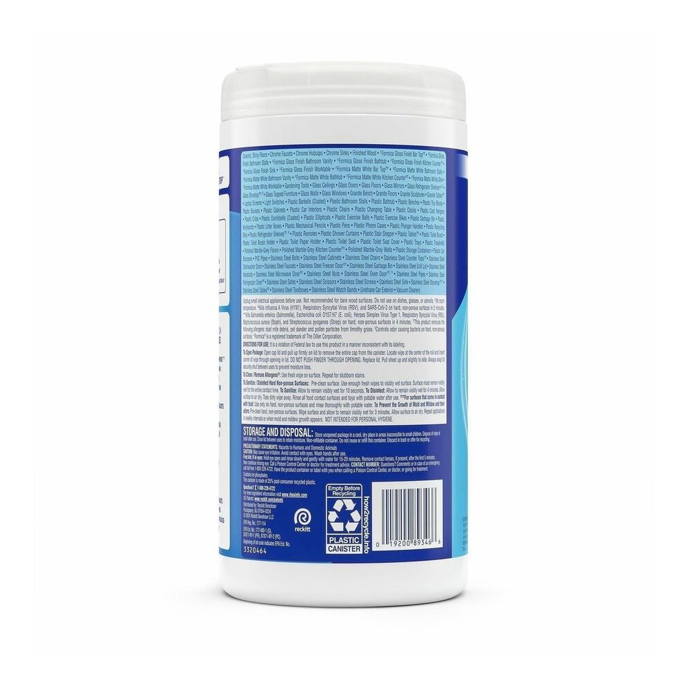 Lysol Disinfecting Wipes - For Multipurpose, Multi Surface - Wipe - Crisp Linen Scent - 7" Length x 7.25" Width - Recommended For: Virus Remover, Bacteria Remover - Disinfectant, Pre-moistened, Deodor. Picture 4