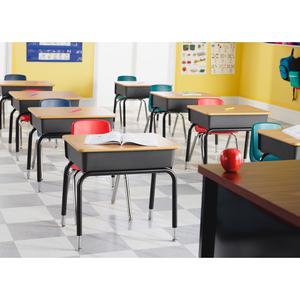 Lorell Classroom Activity Tabletop - High Pressure Laminate (HPL), Medium Oak Rectangle Top - 30" Table Top Width x 60" Table Top Depth x 1.13" Table Top Thickness - Assembly Required - 1 Each. Picture 4