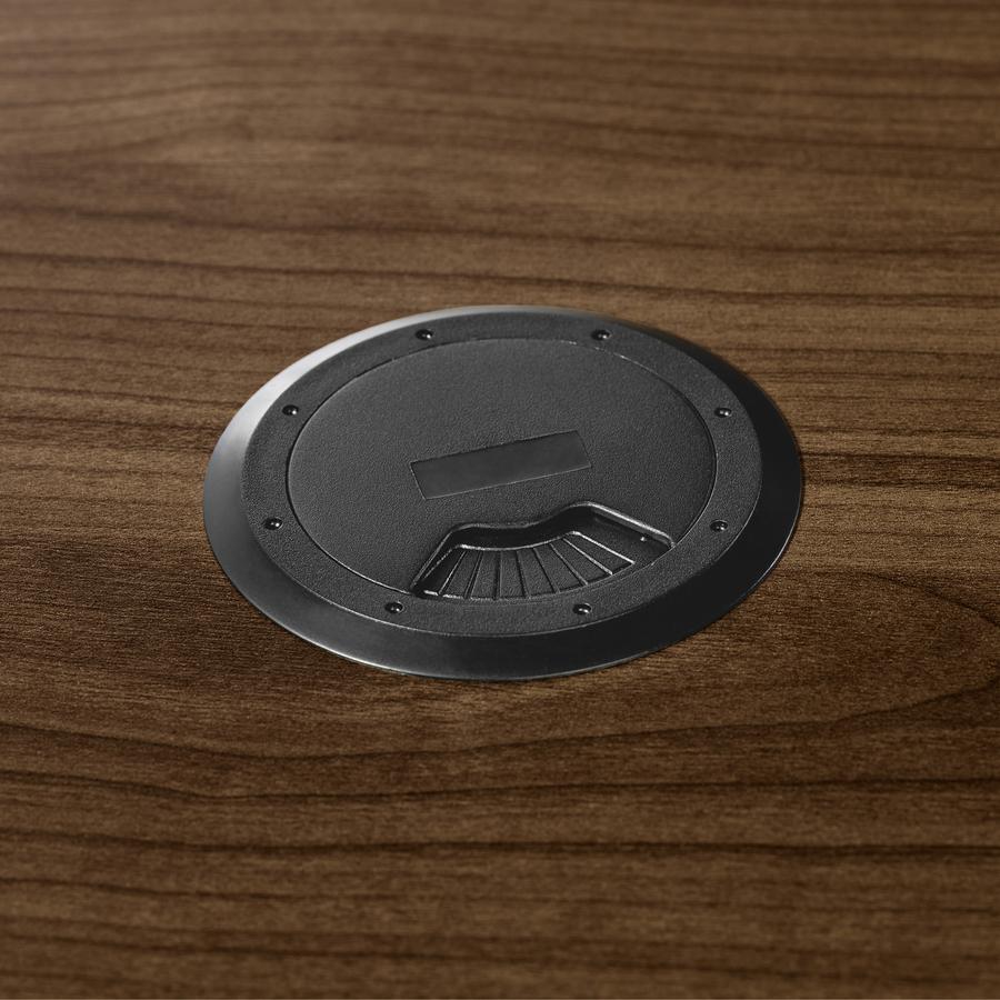 Lorell Chateau Series Return - 29.5" Height x 24" Width x 42" Depth x 1.5" Thickness - Reeded Edge - Finish: Walnut Laminate - Heavy Duty, Grommet, Durable - For Office - 1 Each. Picture 3