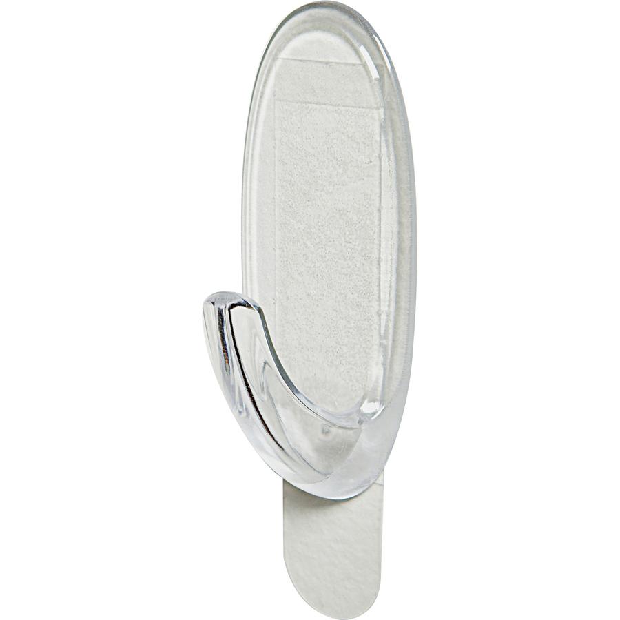 Command Medium Hooks - 2 lb (907.2 g) Capacity - Clear - 12 / Pack. Picture 2