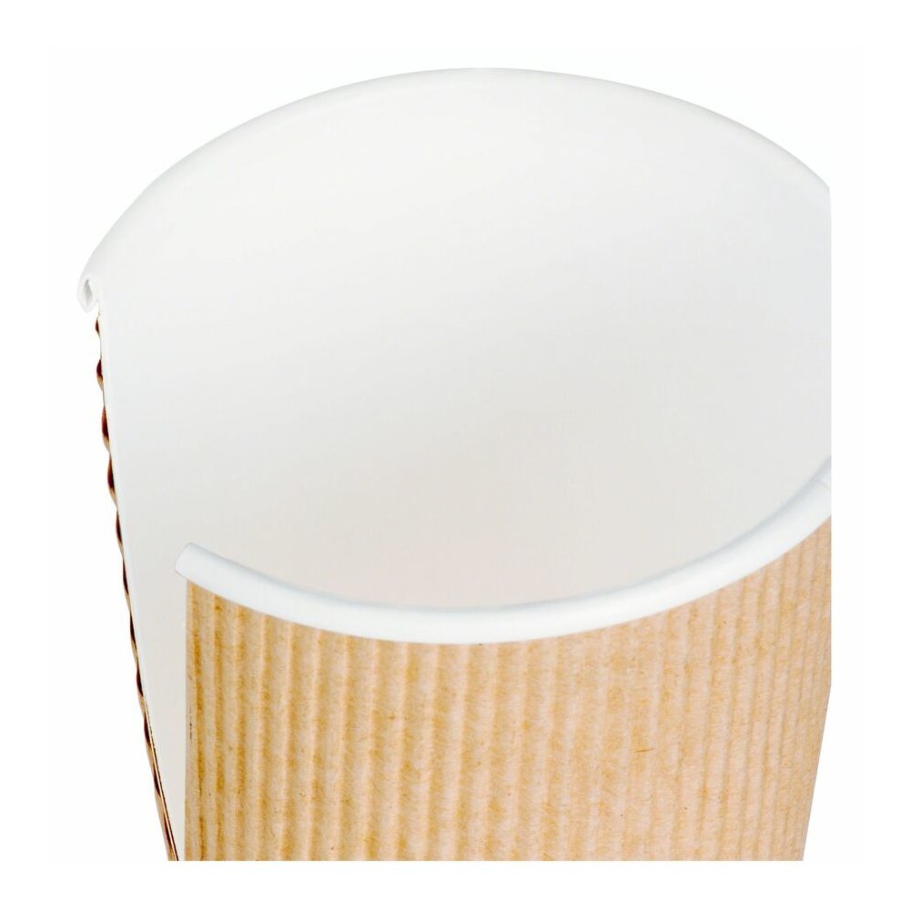Genuine Joe 8 oz Rippled Hot Cups - 8 fl oz - Brown - Hot Drink, Beverage - 25/Pack - 5 / Bundle. Picture 6