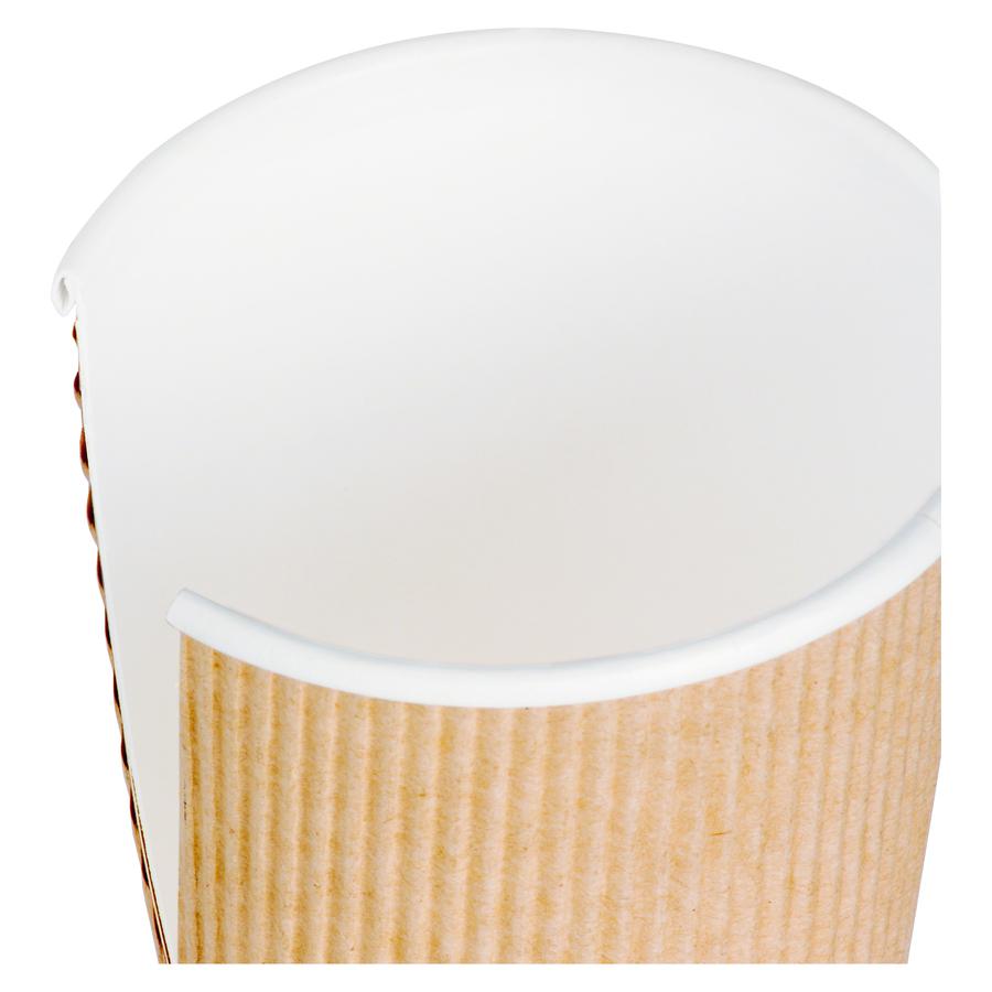 Genuine Joe 16 oz Rippled Hot Cups - 16 fl oz - Brown - Hot Drink, Hot Drink, Beverage - 25/Pack - 5 / Bundle. Picture 7