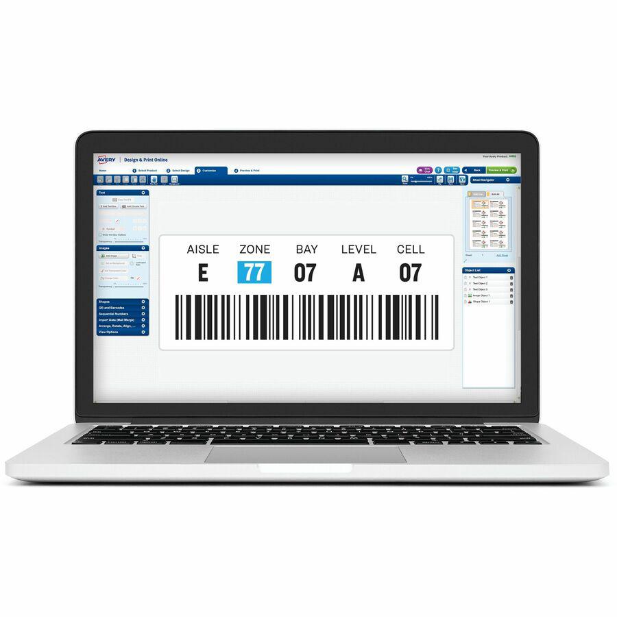 Avery&reg; Surface Safe ID Labels - 4" Width x 6" Length - Removable Adhesive - Rectangle - Laser, Inkjet - White - Film - 2 / Sheet - 50 Total Sheets - 100 Total Label(s) - 5 - Water Resistant. Picture 4
