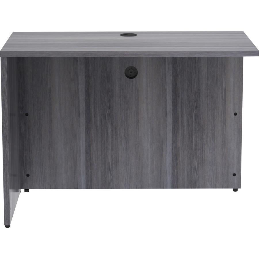 Lorell Essentials Series Return Shell - 29.5" Height x 42" Width x 24" Depth, 1" Thickness Top - Laminate, Weathered Charcoal Table Top - Modesty Panel, Grommet, Durable, Adjustable Floor Guide - 1 Ea. Picture 13