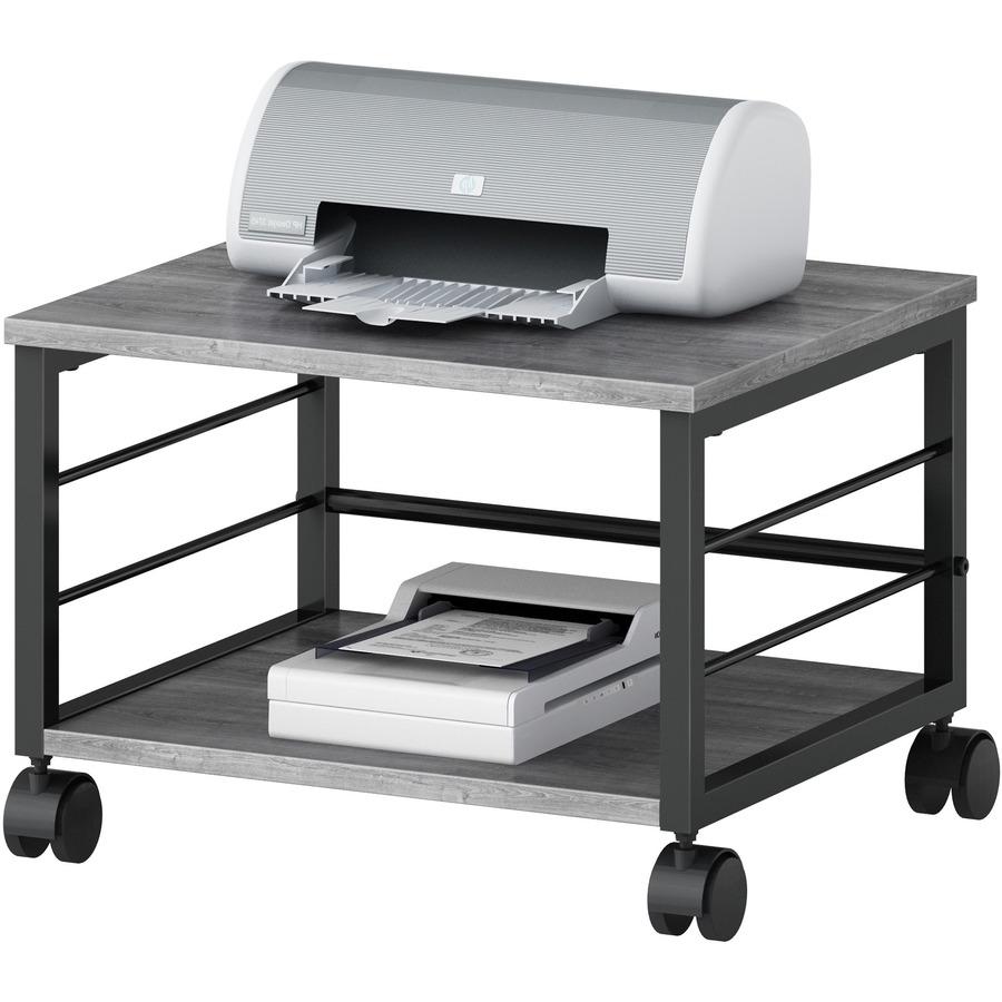 Lorell Underdesk Mobile Machine Stand - 150 lb Load Capacity - 13.20" Height x 18.70" Width x 15.70" Depth - Desk - Powder Coated - Metal, Laminate, Polyvinyl Chloride (PVC) - Charcoal, Black. Picture 9