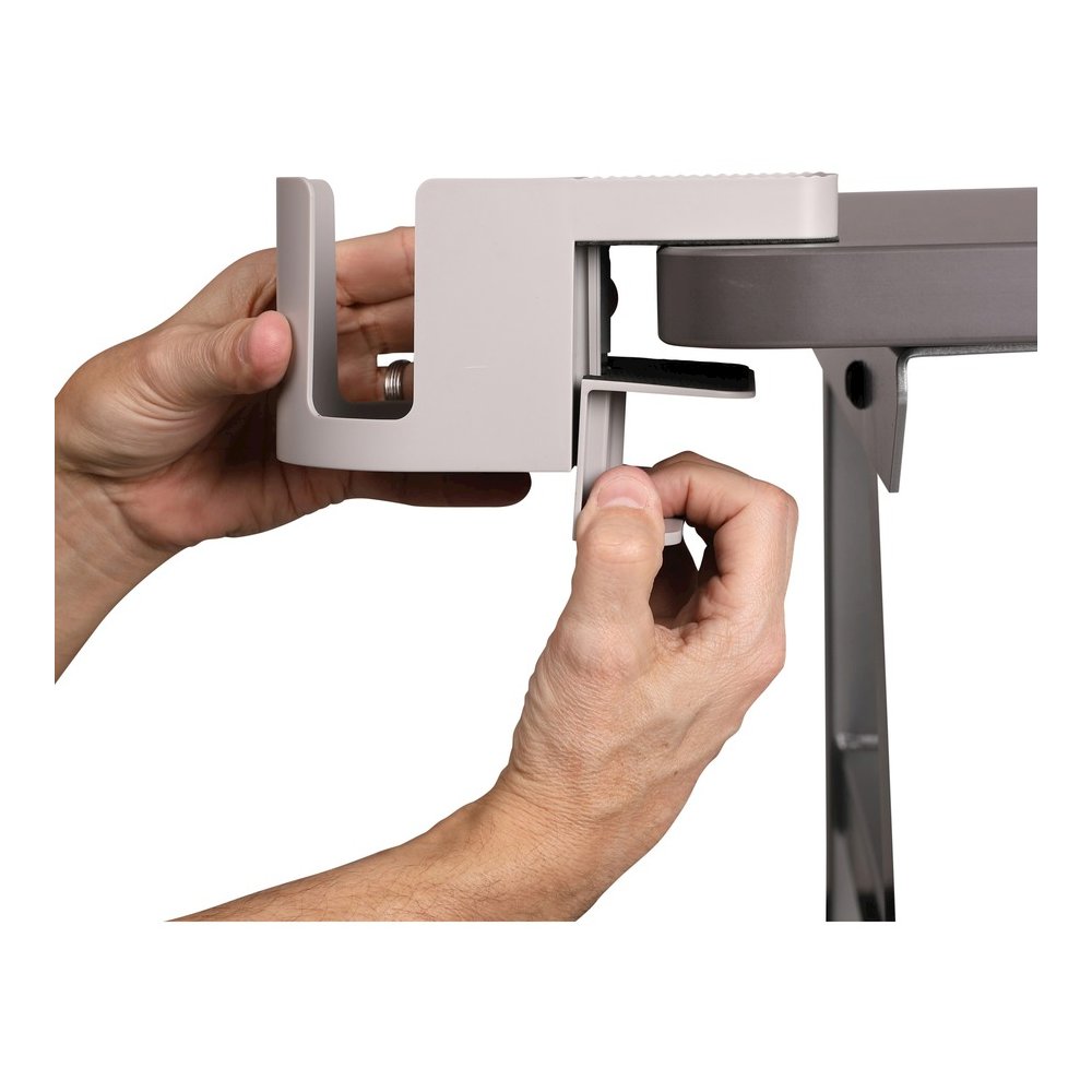 Deflecto Standing Desk Cup Holder - 3.54" Height x 3.94" Width x 7.04" Depth - Cup Holder, Durable, Spill Resistant, Portable, Spring Loaded - Gray - Acrylonitrile Butadiene Styrene (ABS) - 1 Each. Picture 6