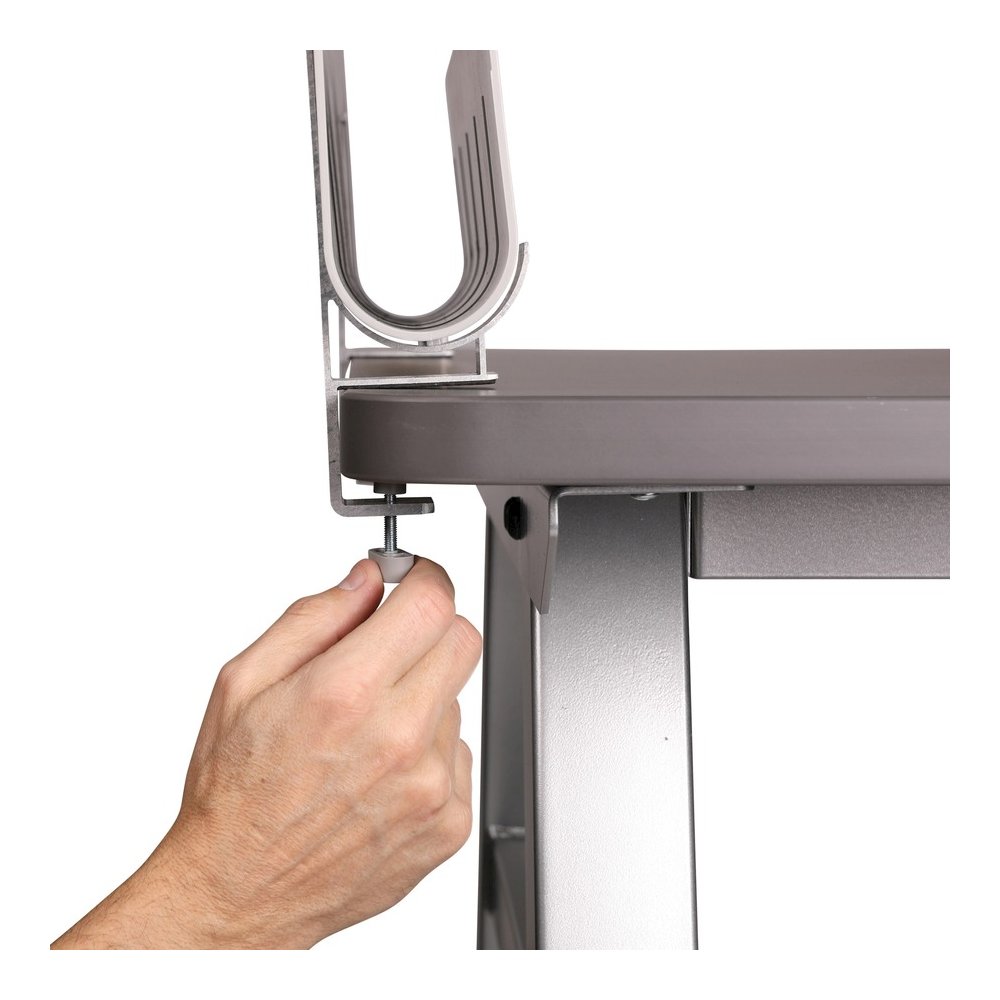 Deflecto Standing Desk Privacy Panel Organizer - 16.35" Height x 24" Width x 2.70" Depth - Gray - Acrylonitrile Butadiene Styrene (ABS) - 1 Each. Picture 6