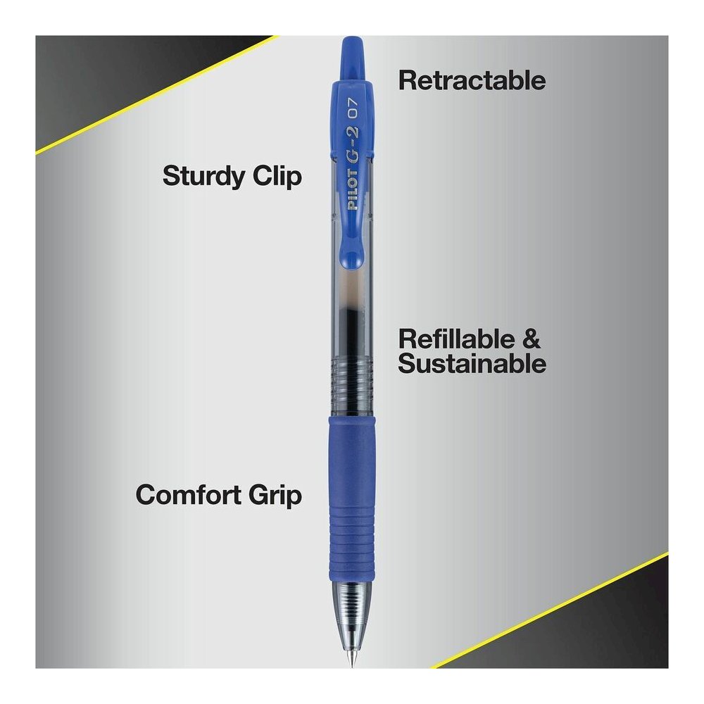 Pilot Premium Gel Ink Retractable Pen - Refillable - Retractable - Assorted Ink - Liquid Gel Ink - Writing - 10 / Pack. Picture 4