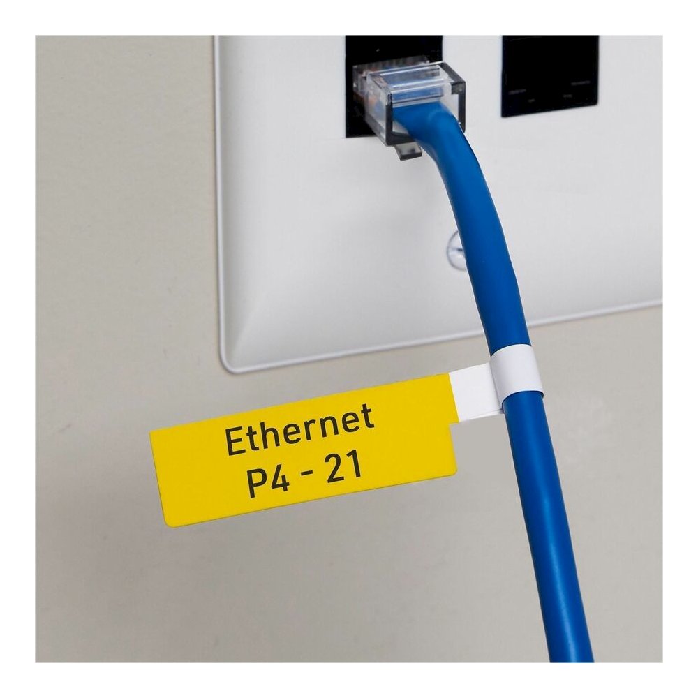 Avery&reg; Cable Labels, P-Style, 1.02" x 3.3" , 300 Total (61540) - Waterproof - 1 1/64" Width x 3 19/64" Length - Permanent Adhesive - P-shaped - Laser, Inkjet - White - Film - 30 / Sheet - 10 Total. Picture 4