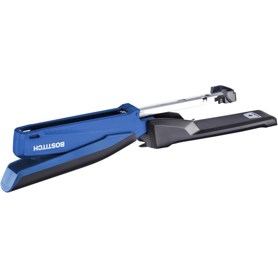 Bostitch InPower Spring-Powered Antimicrobial Desktop Stapler - Staples Upto 20 Sheet - Holds Upto 210 Staple - Full Strip - 4.50" Throat Depth - Blue - Rubber - 1 Each. Picture 13