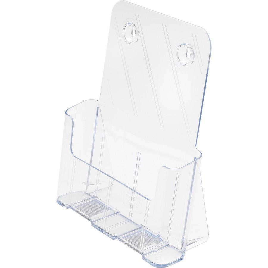 Deflecto Single Compartment DocuHolder - 1 Pocket(s) - 10.8" Height x 9.3" Width x 3.8" DepthDesktop - Magazine Size - Clear - Plastic - 1 Each. Picture 10