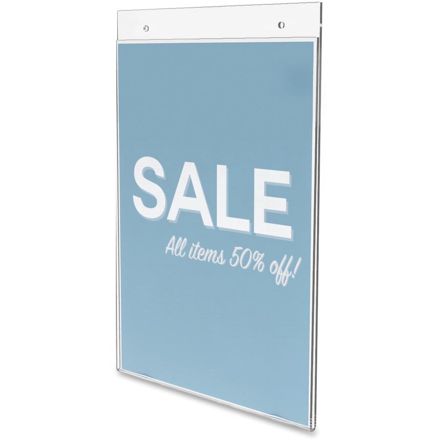 Deflecto Classic Image Wall Mount Sign Holder - 8.5" Width x 11" Height - Wall Mountable - Plastic - Clear - 1 Each. Picture 9