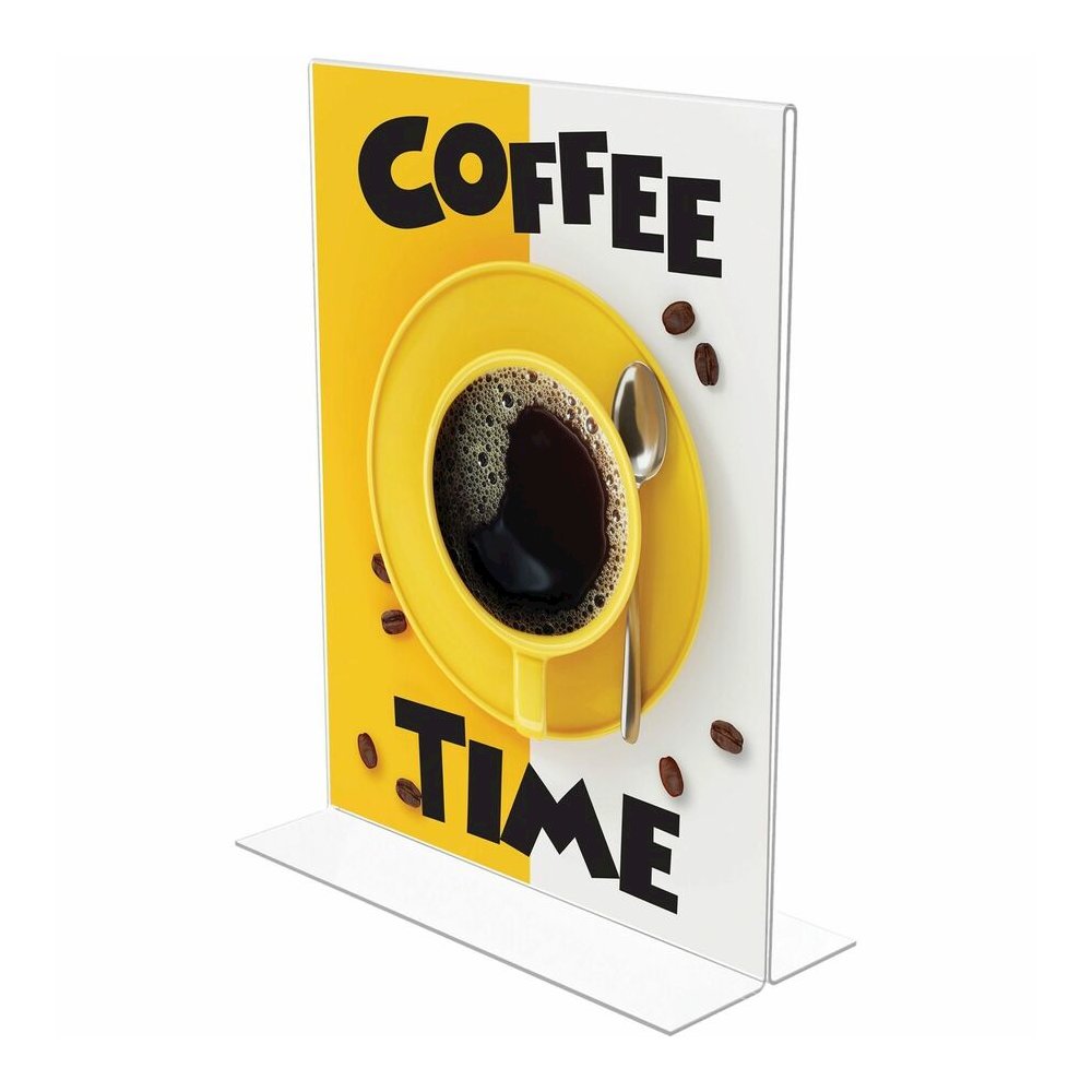 Deflecto Classic Image Double-Sided Sign Holder - 8.5" Width x 11" Height - Rectangular Shape - Self-standing, Bottom Loading - Indoor, Outdoor - Plastic - Clear - 1 Each. Picture 6