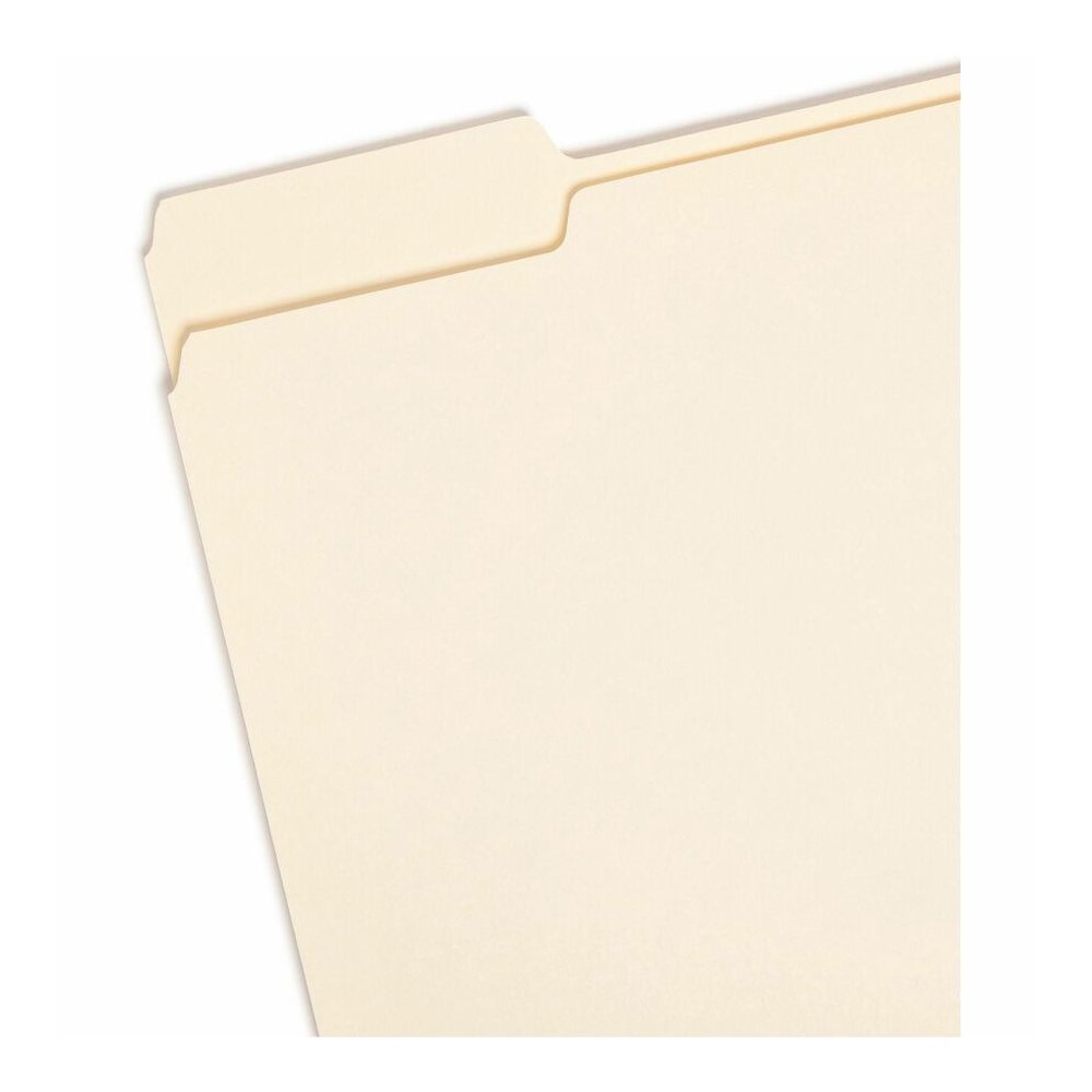 Smead 1/3 Tab Cut Letter Recycled Top Tab File Folder - 8 1/2" x 11" - 3/4" Expansion - Top Tab Location - Assorted Tab Position - 11 pt. - 1 Plys - Manila - Tab - 10% Recycled - 100 / Box. Picture 6
