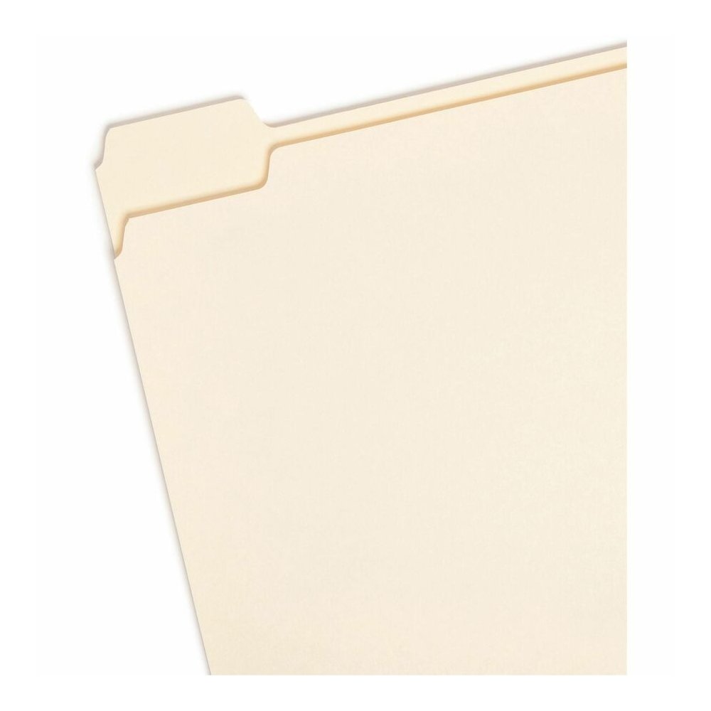 Smead 1/5 Tab Cut Letter Recycled Top Tab File Folder - 8 1/2" x 11" - 3/4" Expansion - Top Tab Location - Assorted Tab Position - 11 pt. - 1 Plys - Manila - 10% Recycled - 100 / Box. Picture 4