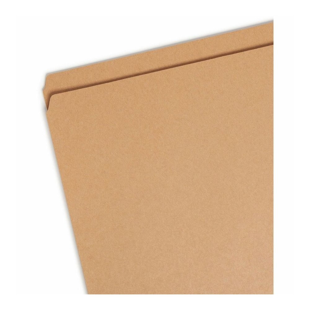 Smead Straight Tab Cut Letter Recycled Top Tab File Folder - 8 1/2" x 11" - 3/4" Expansion - 11 pt. - 2 Plys - Kraft - 10% Recycled - 100 / Box. Picture 4